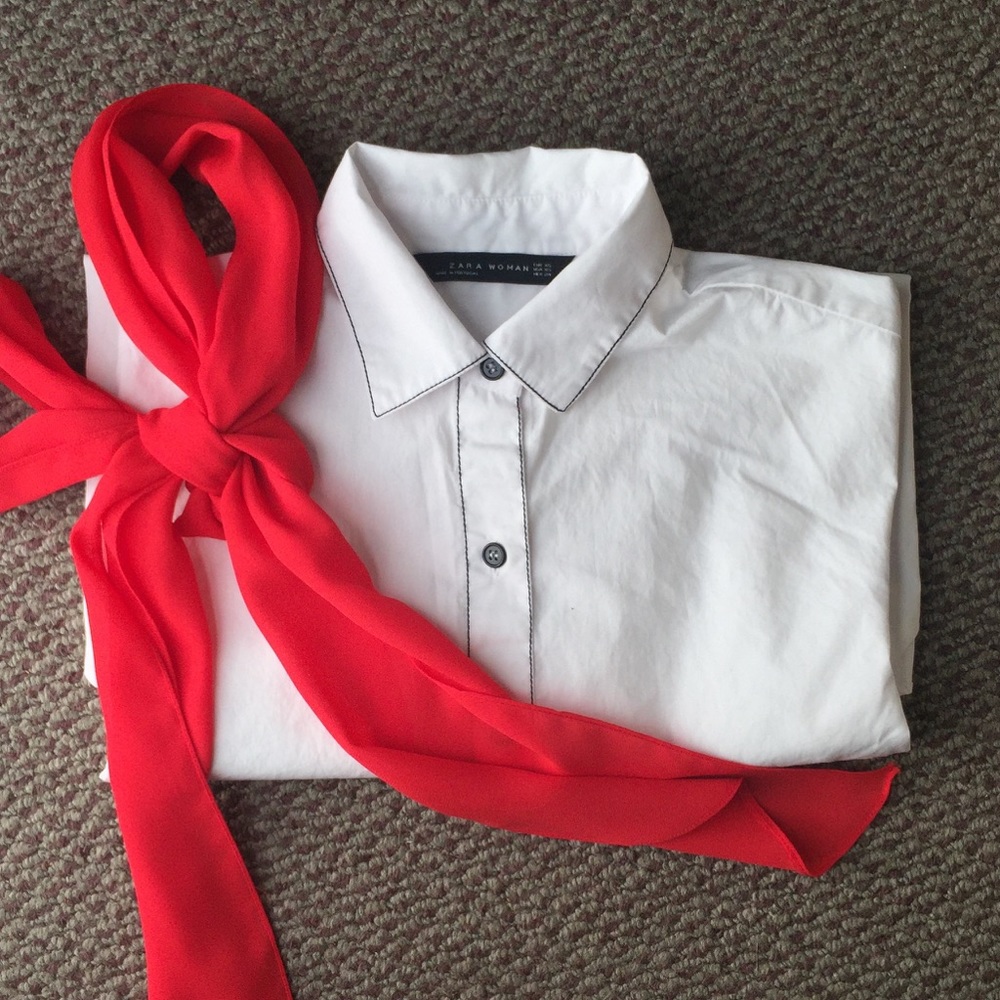 Zara shirt with side stripes